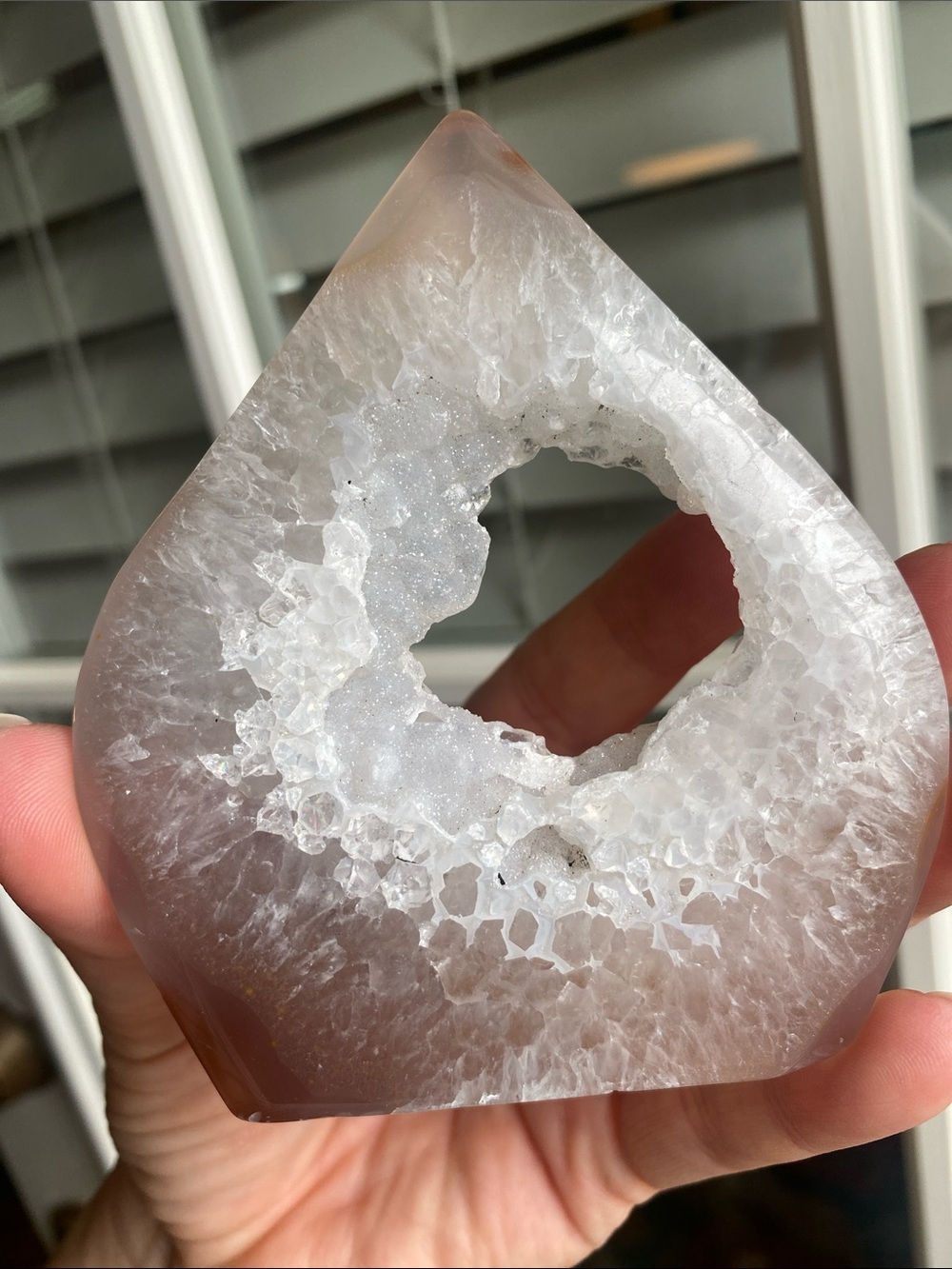 Druzy Agate Teardrop - Polished Crystal Display - Picture 4 of 6